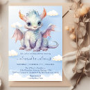 Recherche de bébé dragon invitations Bleu