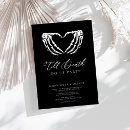 Recherche de coeur gothique invitations Noir et blanc