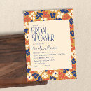Search for blue red bridal shower invitations Fall autumn