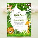 Search for lion 1st birthday invitations Tropical greenery