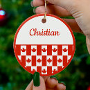 Search for canadian maple leaf ornaments Red and white