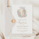 Search for watercolor christening invitations Floral flowers