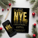 Recherche de new years eve party invitations Noir et or