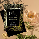 Search for golden frame wedding invitations Black and gold