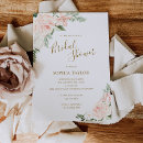 Search for blush pink floral bridal shower invitations Watercolor flowers