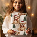 Search for christmas teddy bear wrapping paper Red
