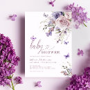 Search for script font baby shower invitations Purple