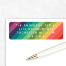 Search for rainbow stripes return address labels Colourful