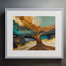 Search for abstract tree painting posters Blue