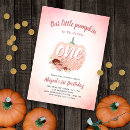 Search for rose gold 1st birthday invitations Our little pumpkin