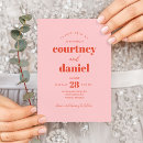 Search for pink and orange wedding invitations Colourful