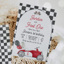 Search for race car 1st birthday invitations Racing birthday party