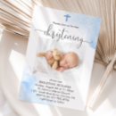 Search for boy christening invitations Blue watercolor