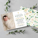 Search for flowers christening invitations Gold cross