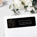 Search for black gold floral return address labels Elegant