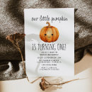 Search for little pumpkin 1st birthday invitations Watercolor