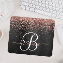 Recherche de rose et or tapis souris Monogramme