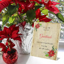 Search for christmas wedding tabletop signs Poinsettia