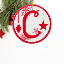 Search for letter c ornaments Red