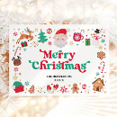 Search for retro santa christmas cards Merry and bright