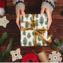 Search for green pine trees wrapping paper Snow