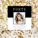 Recherche de photo 40ans anniversaire invitations Noir et blanc