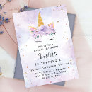 Search for purple unicorn birthday invitations Watercolor