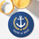 Search for gold and navy blue coasters Nautical