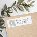 Search for grey and white monogram wedding return address labels Monogrammed