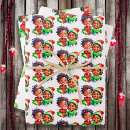 Search for vintage christmas gift wrap Red and green