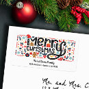 Search for merry christmas return address labels Handwritten script