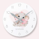 Search for pink and gray elephant nursery art Girly