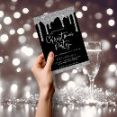 Search for black and silver christmas invitations Glitter