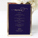 Search for blue and gold wedding menus Chic
