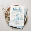 Search for polar bear baby boy shower invitations Watercolor