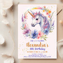 Search for cute unicorn birthday invitations Watercolor