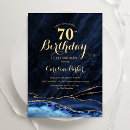 Search for blue and gold 70th birthday invitations Geode