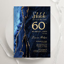 Search for blue 60th birthday invitations Navy blue gold