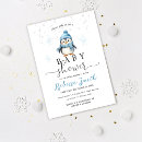 Search for blue snowflake baby shower invitations Penguin