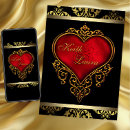 Search for red heart wedding invitations Red and black
