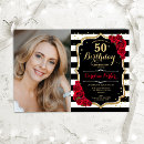 Search for red rose black and white invitations Floral