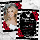 Search for red black and white birthday invitations For her