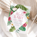 Search for tropical baby girl shower invitations Palm leaves