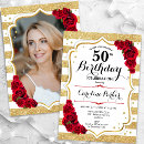 Search for red white gold invitations Floral
