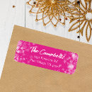 Search for pink snowflake return address labels Winter
