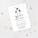 Search for blue snowflake baby shower invitations Penguin