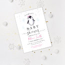 Search for pink snowflake baby shower invitations Penguin