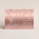 Search for rose gold 50th birthday invitations Glamourous