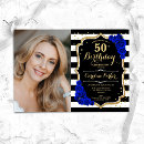 Search for black white blue invitations Fifty