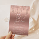 Search for rose gold 50th invitations Glamourous